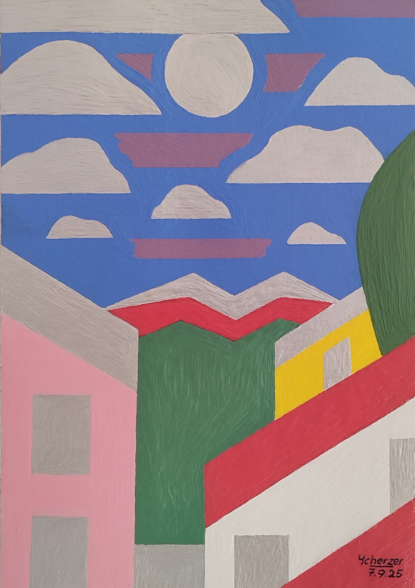 Bergdorf im Mondlicht