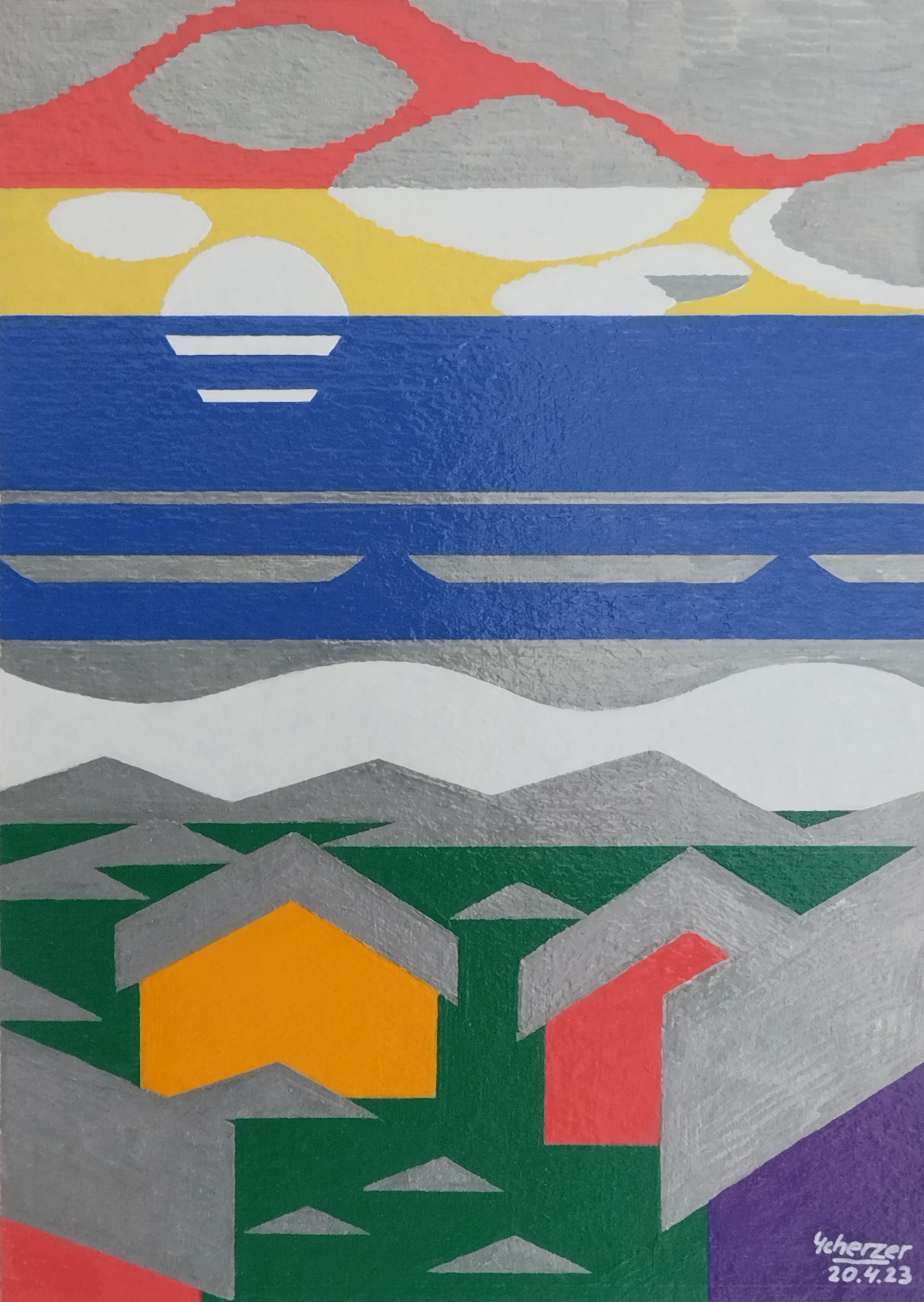 Klippenhäuser im Sonnenaufgang