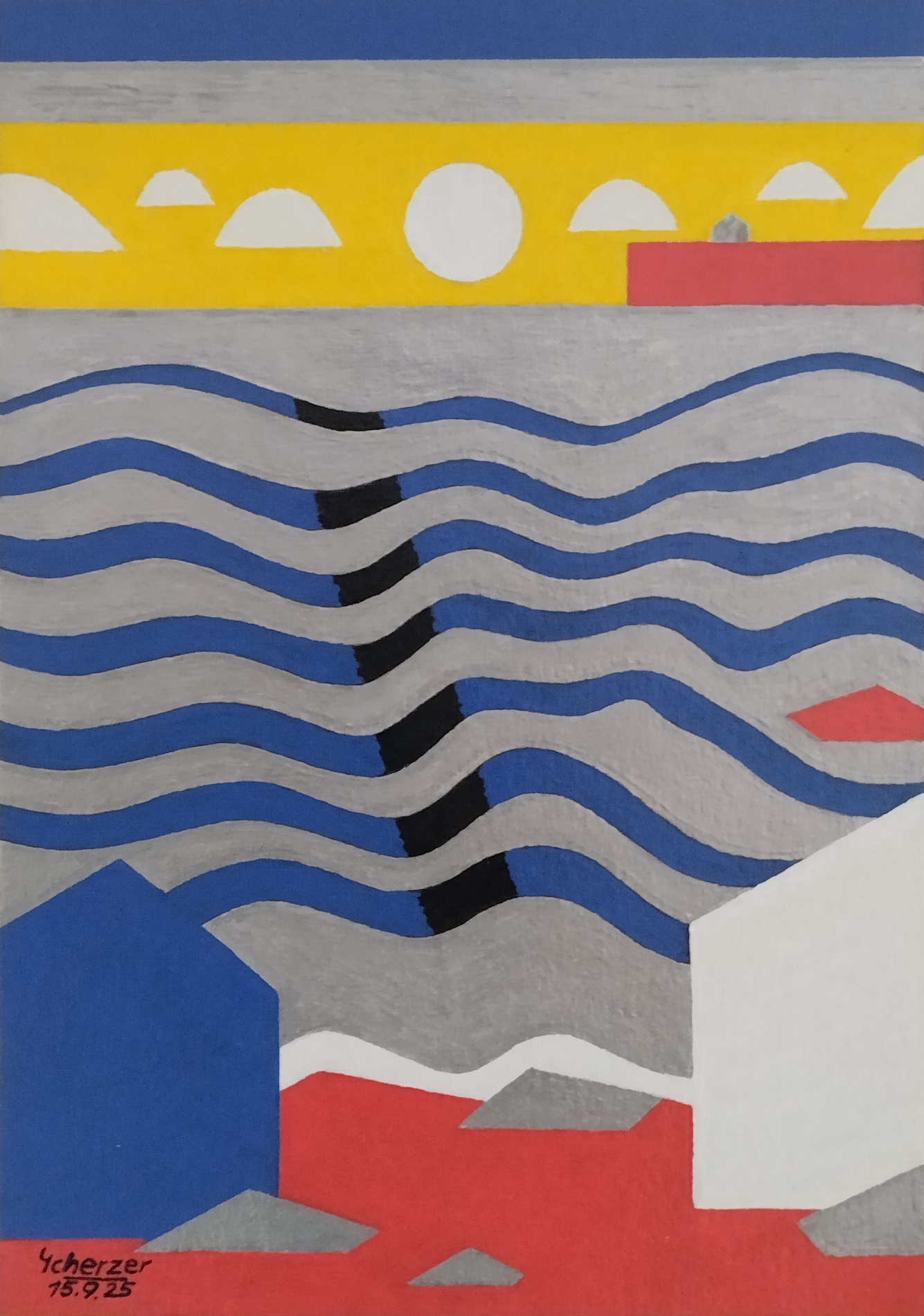 Klippenhäuser und starke Strandwellen