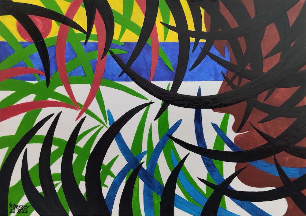 Robinson schaut aufs Meer