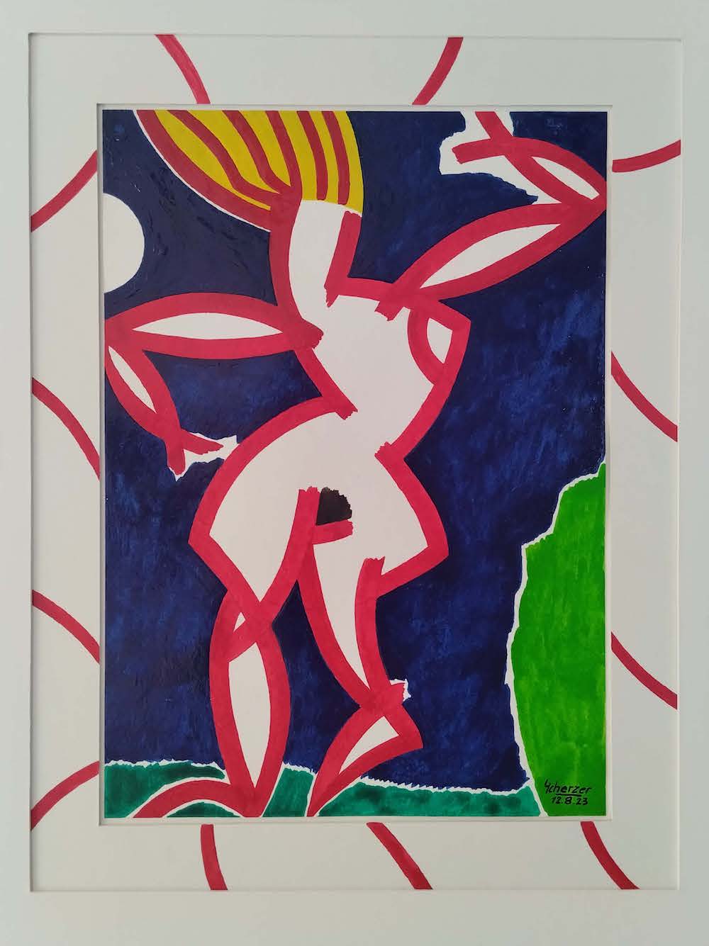 Nackte Tänzerin im Mondlicht