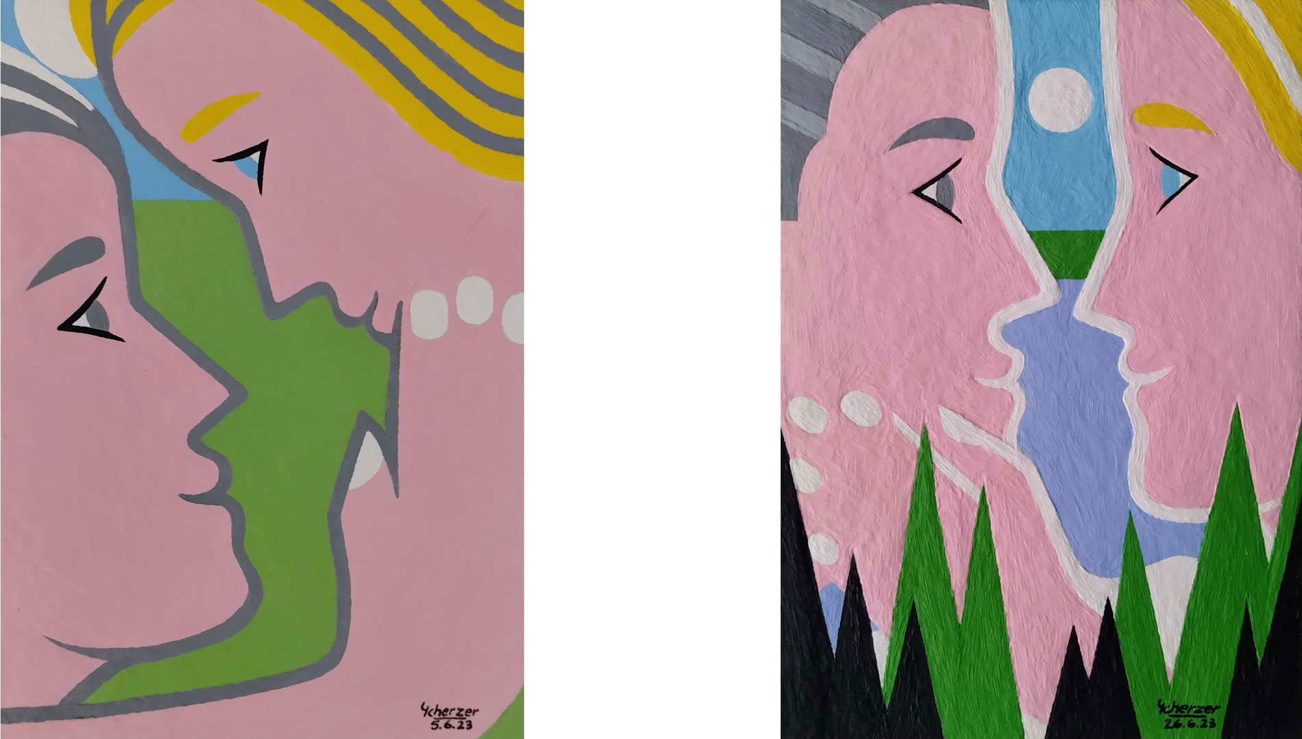 Junges Paar im Gras - Junges Paar am See